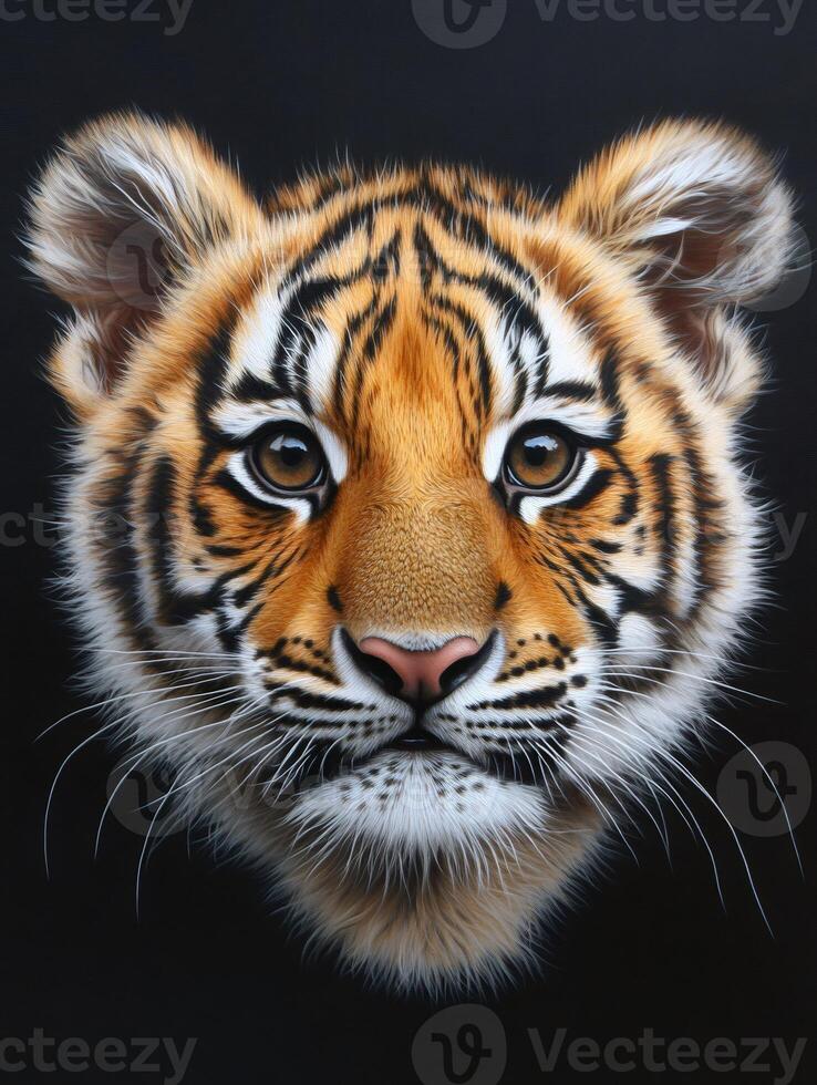 Majestic tiger face with intense gaze photo