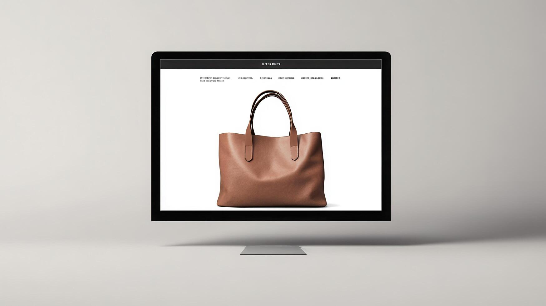A computer screen displaying a brown handbag photo