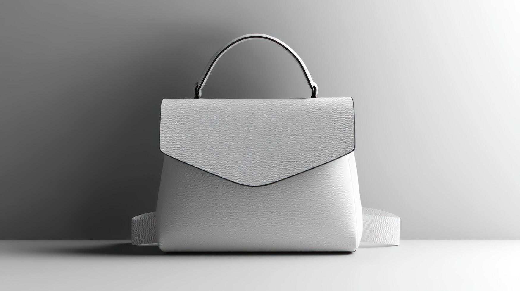 A white backpack sitting on a table photo