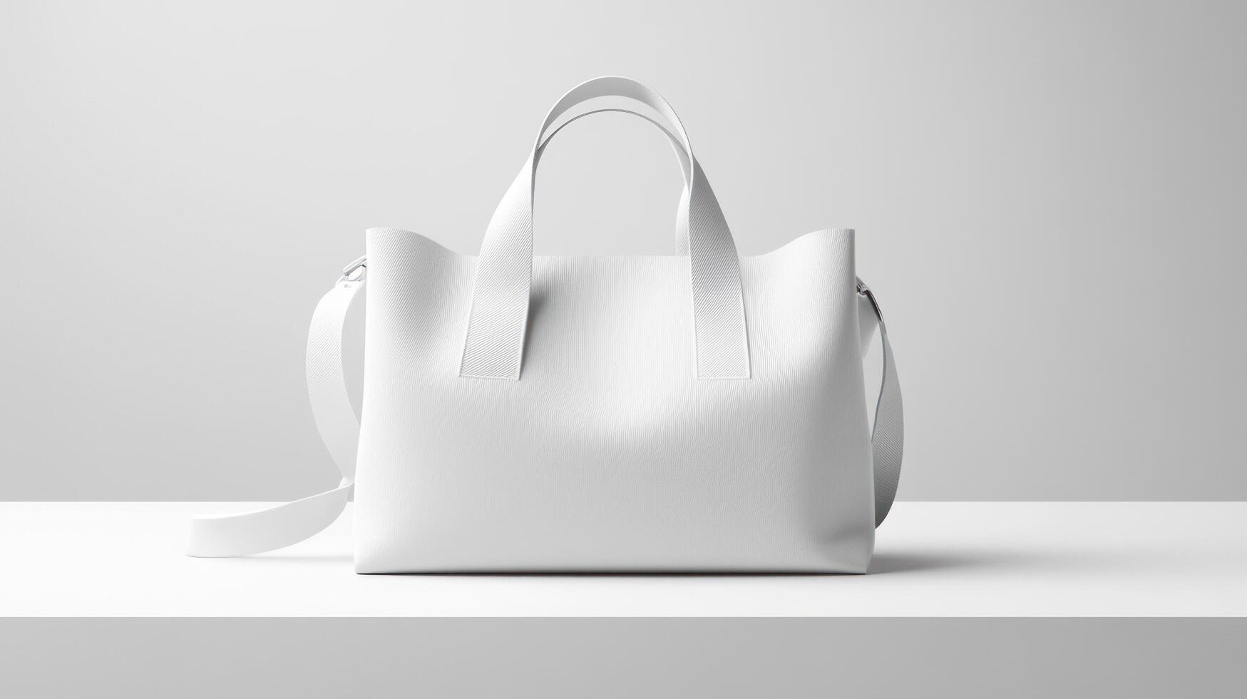 A white bag sitting on a table photo