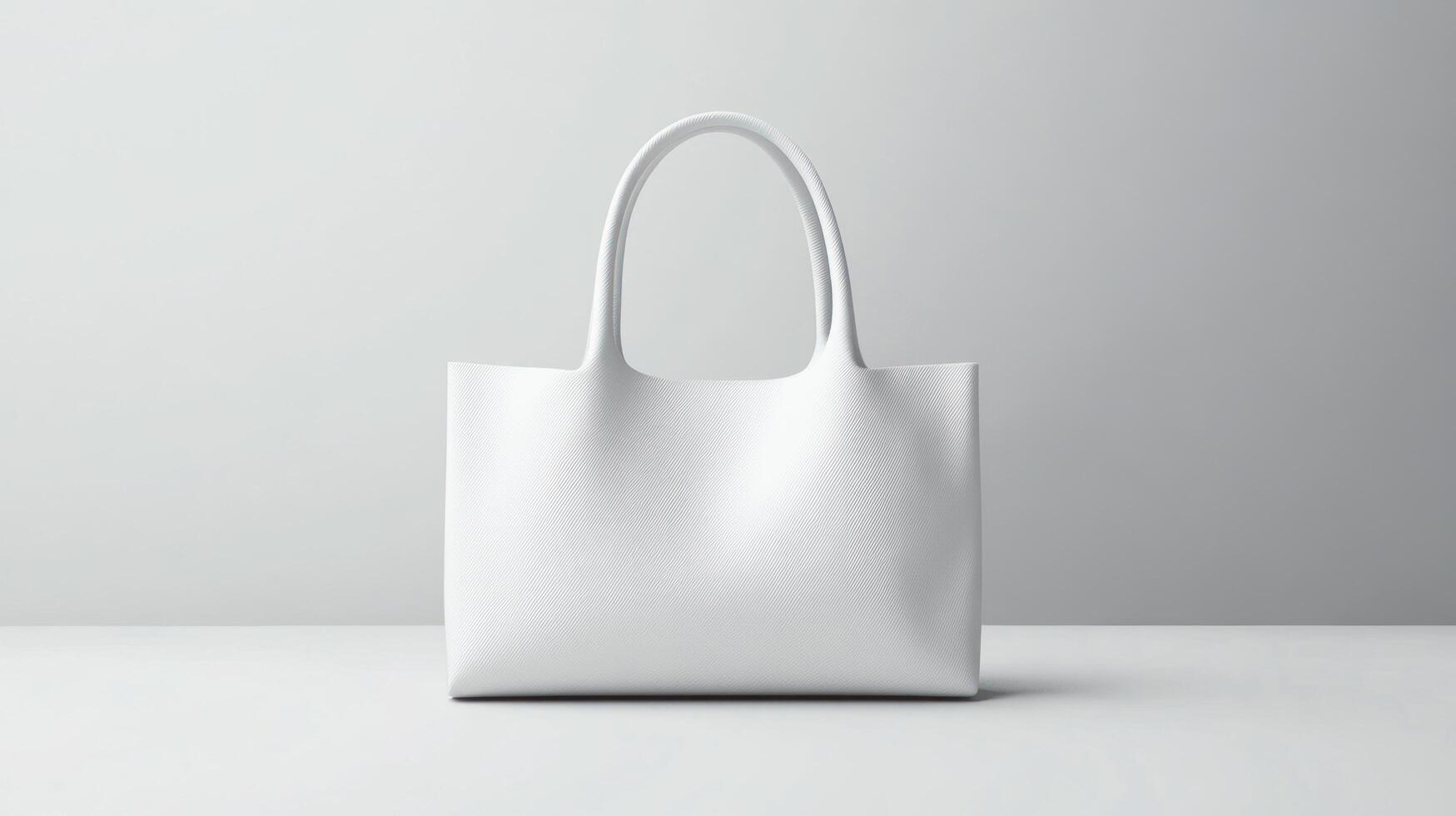 White tote bag on a gray background photo