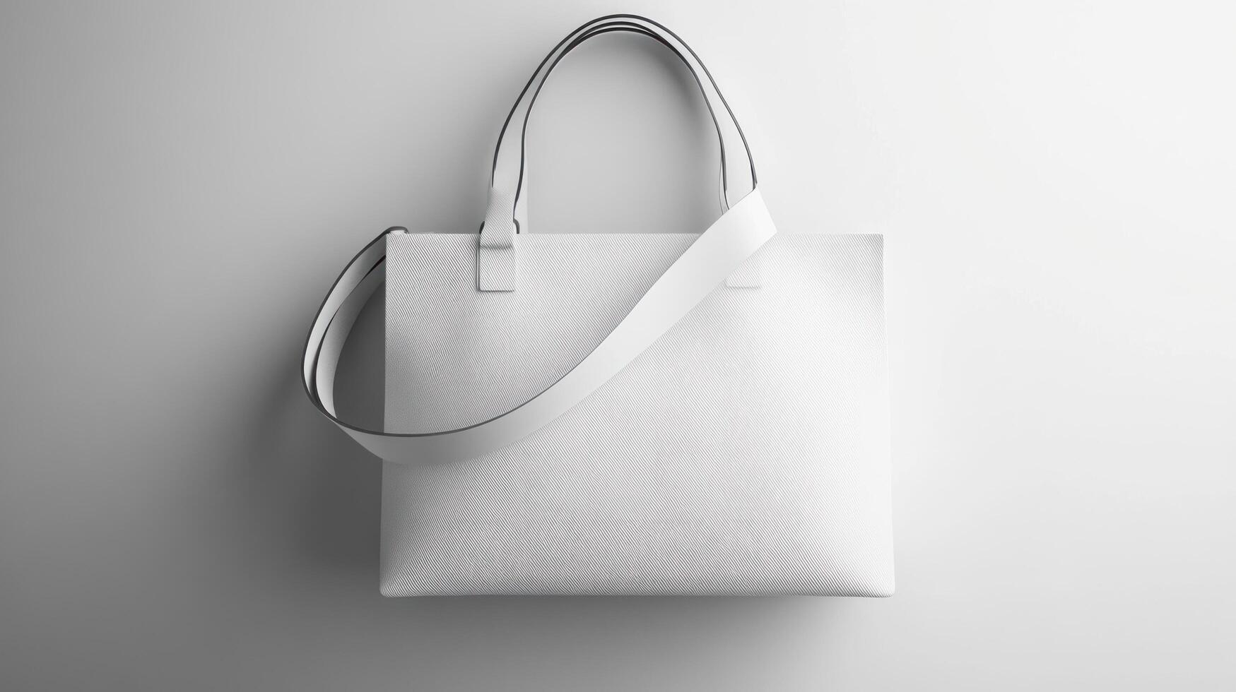 White bag on a gray background photo