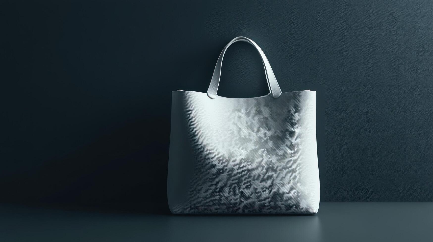 A white bag sitting on a table photo