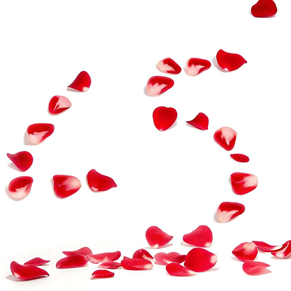 Delicate Rose Petals Falling in a Beautiful Pattern photo