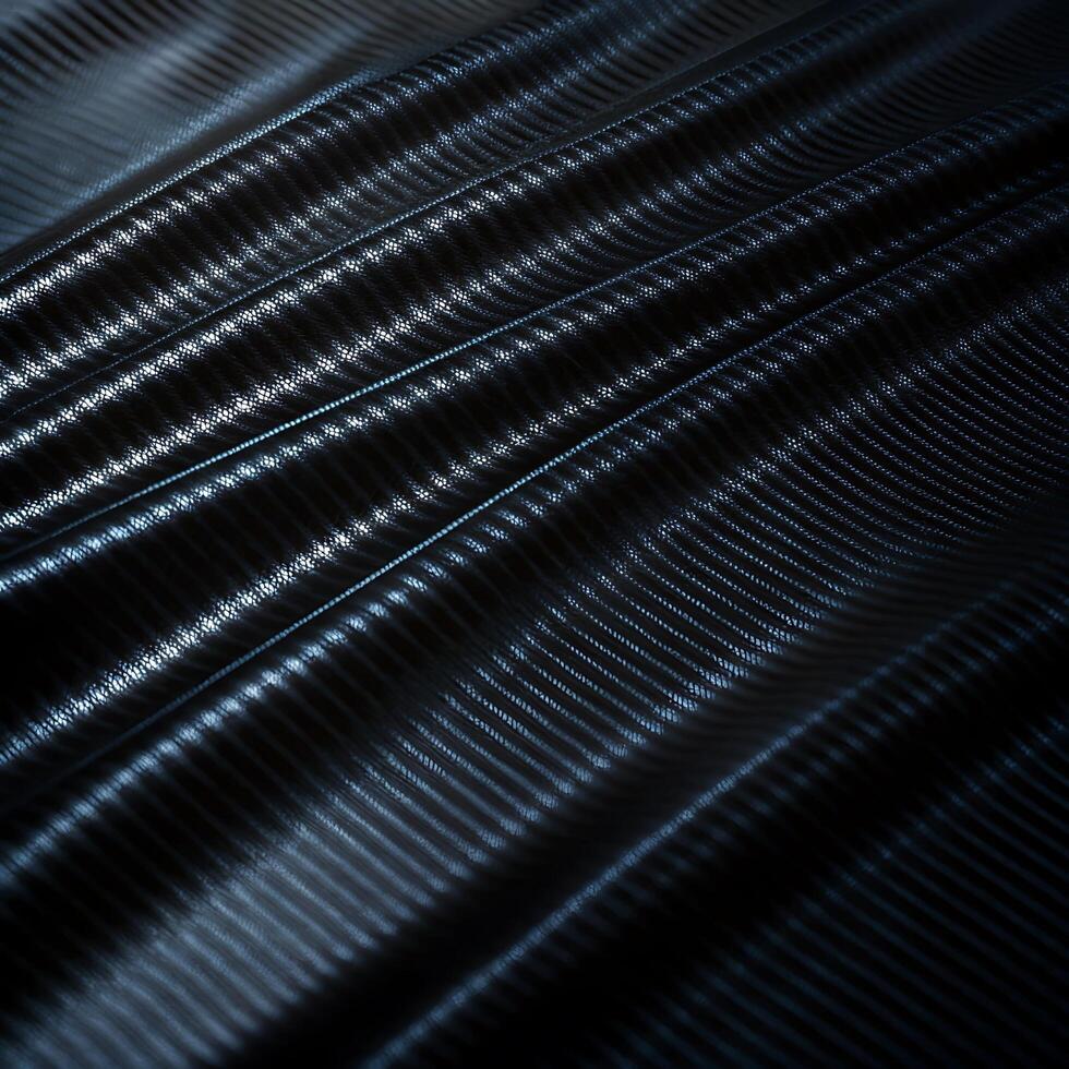 Closeup view of a dark, textured fabric with subtle highlights. photo