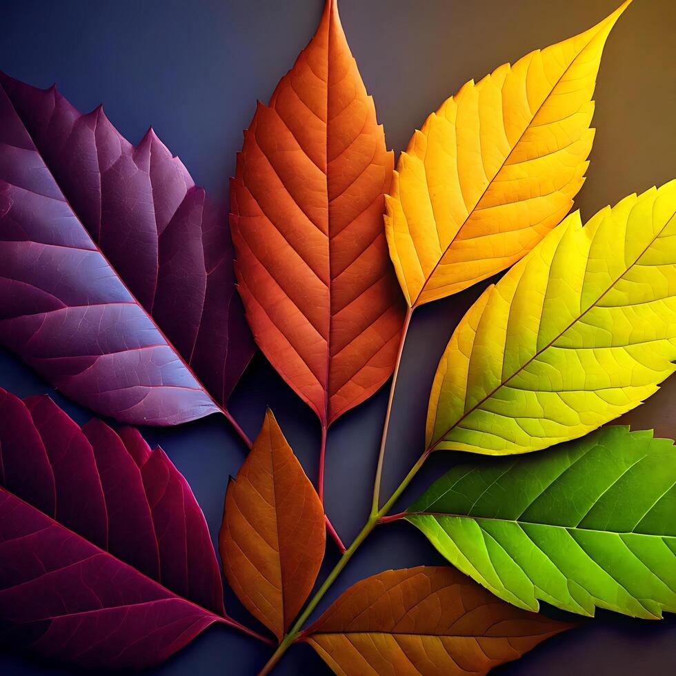 Vibrant Autumn Leaves in a Stunning Arrangement of Colors photo