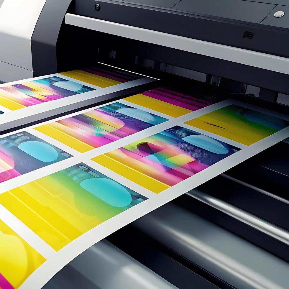 Highquality large format printer producing vibrant colorful prints photo