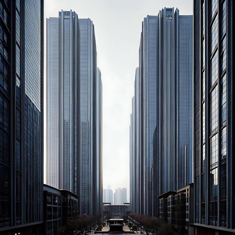 A Stunning View of Modern Skyscrapers in a Cityscape photo