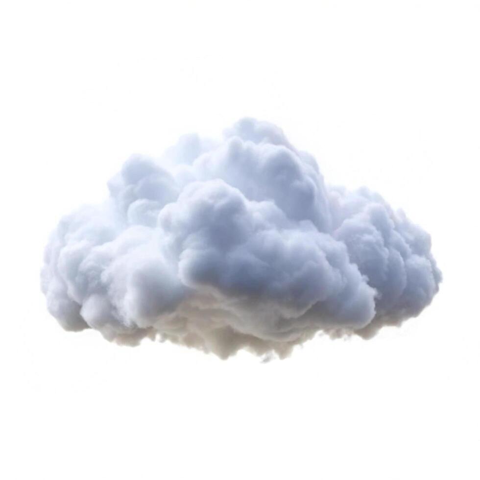A fluffy white cumulus cloud isolated on a white background a single cloud photo