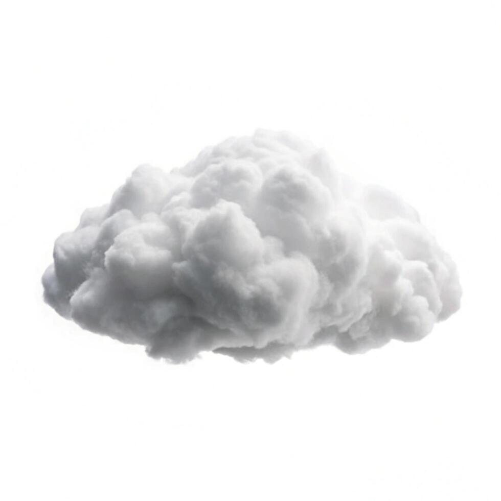 A Single Fluffy White Cloud Isolated on a White Background photo