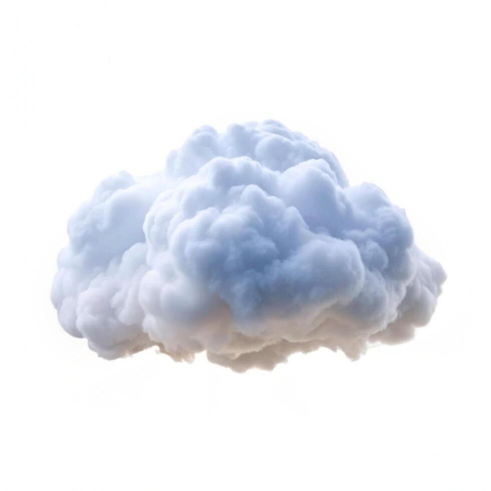 A fluffy cumulus cloud isolated on a white background a beautiful weather phenomenon photo