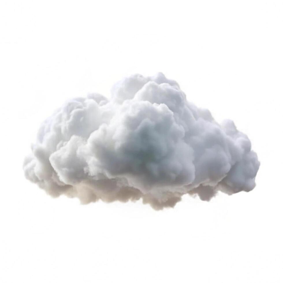 A Single Fluffy White Cumulus Cloud Isolated on a White Background photo