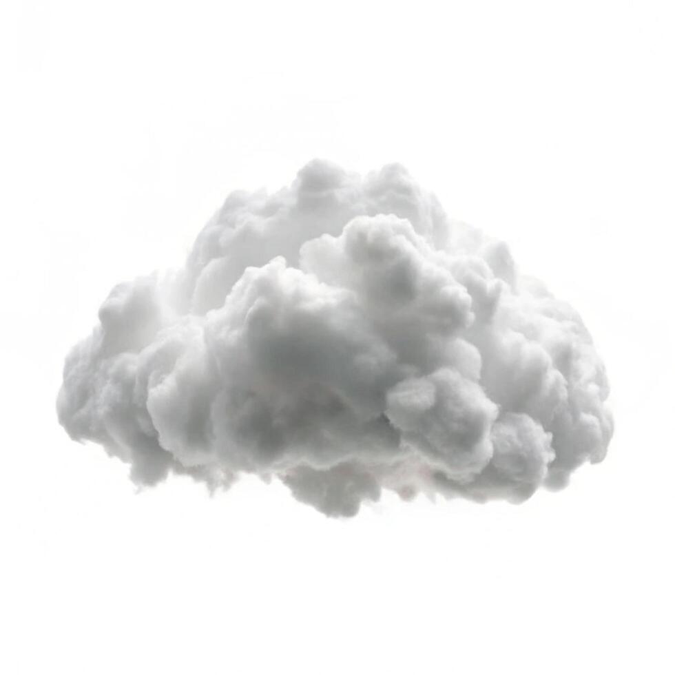 A fluffy white cloud isolated on a white background a cumulus cloud photo