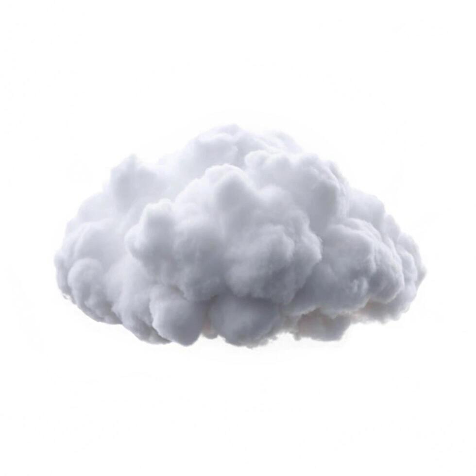 A fluffy white cloud isolated on a white background a perfect representation of weather and nature photo