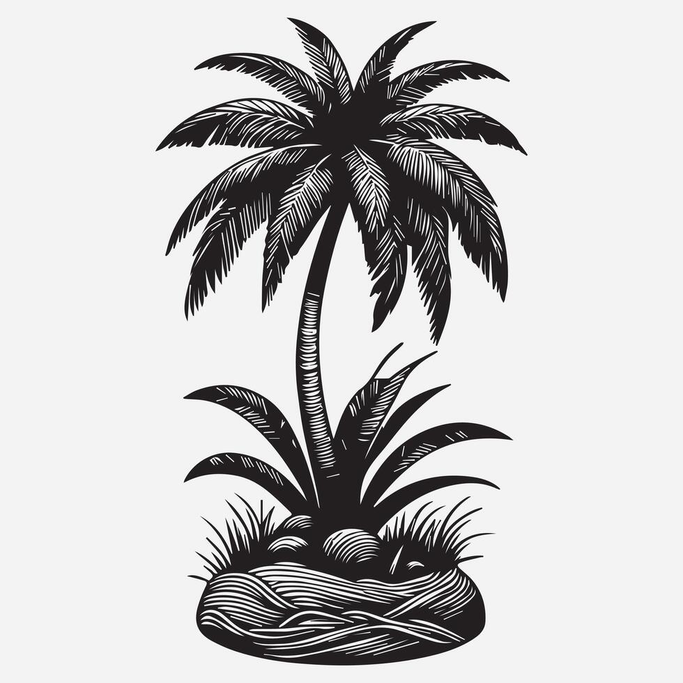 Nature-Inspired Palm Tree Drawing vector