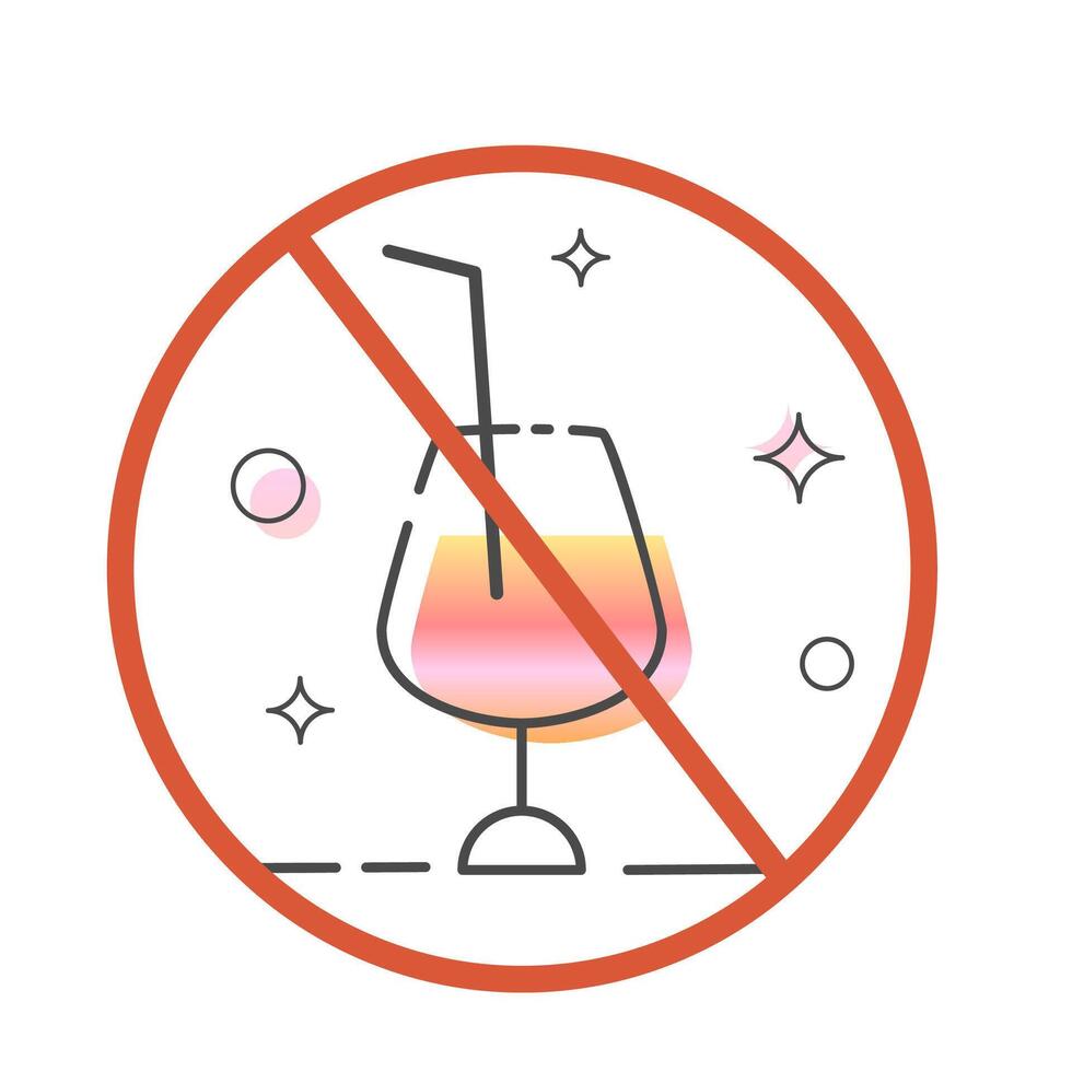 Stop alcohol sign icon. design illustration vector