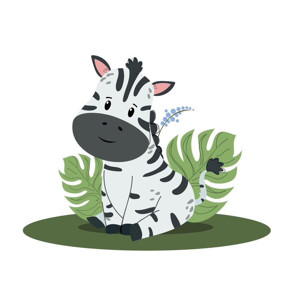 Zebra cartoon illustration. vector