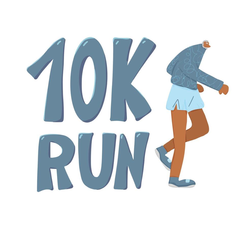 10 k run text. text illustration. vector
