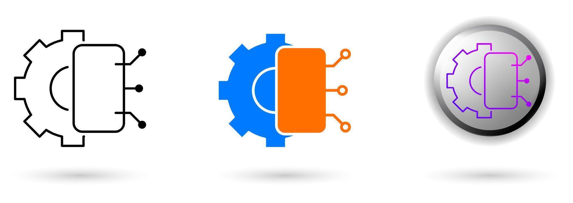 Modern technology icon collection with minimalist and futuristic concept. Ideal for technology websites, cybersecurity applications, IT branding and cybersecurity projects. vector