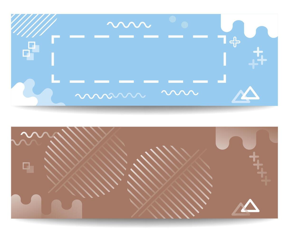 Abstract banner design set with soft pastel color tones and modern geometric elements, ideal for web, social media, presentations, promotional templates and business branding elements. vector