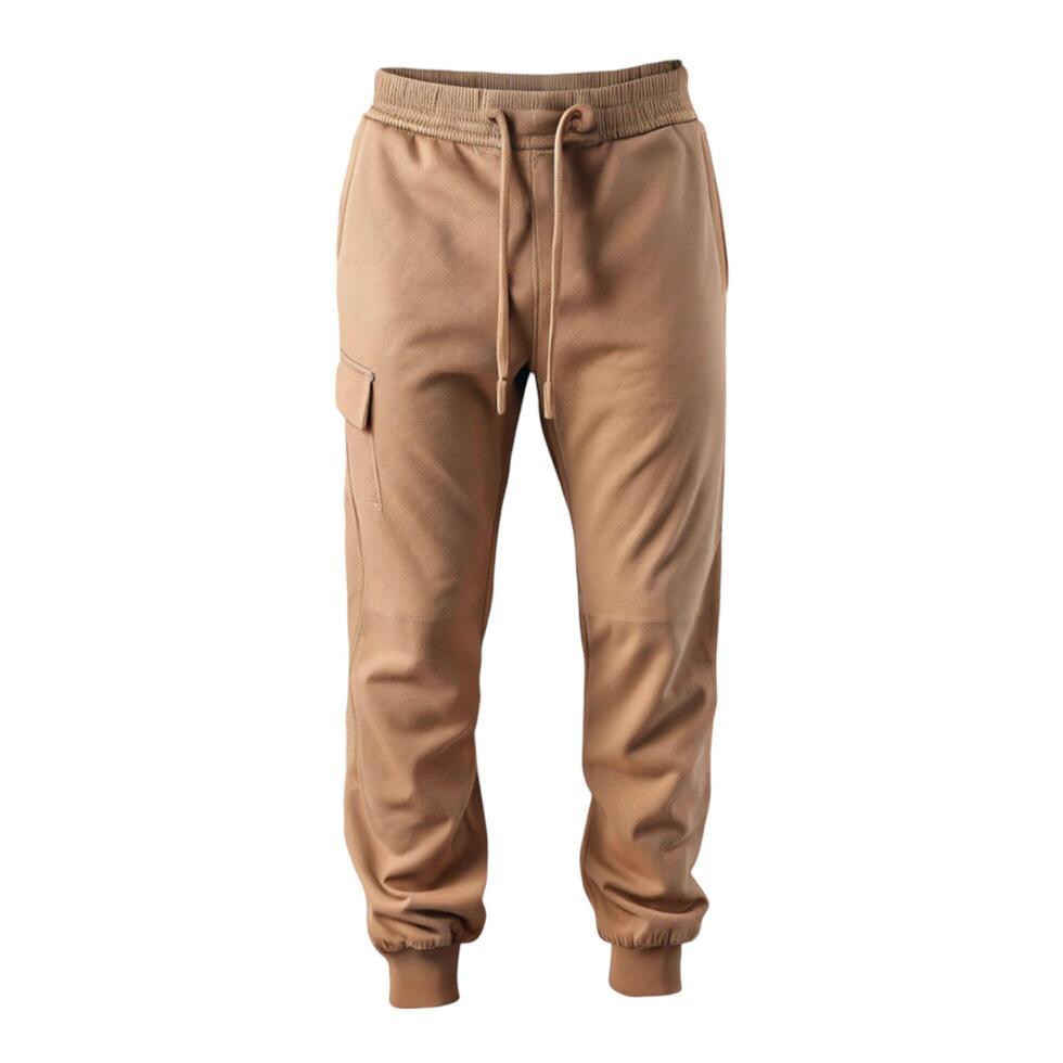 Mens Tan Cargo Joggers Sweatpants Casual Comfortable Trousers Bottoms photo