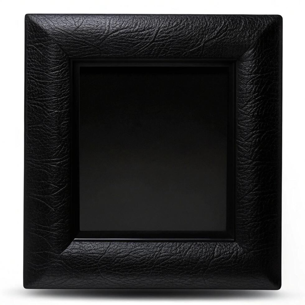 Black Leather Frame Digital Picture Frame with a Square Matte Black Screen for Displaying Photos or Artwork