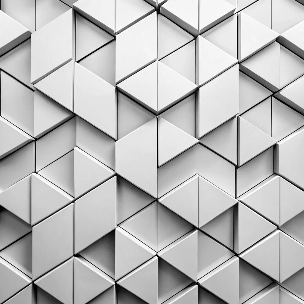 Abstract White Geometric Pattern of Interlocking Triangles and Hexagons photo