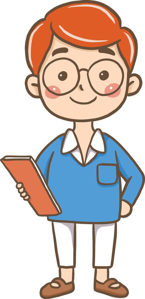 Old man with a book vector