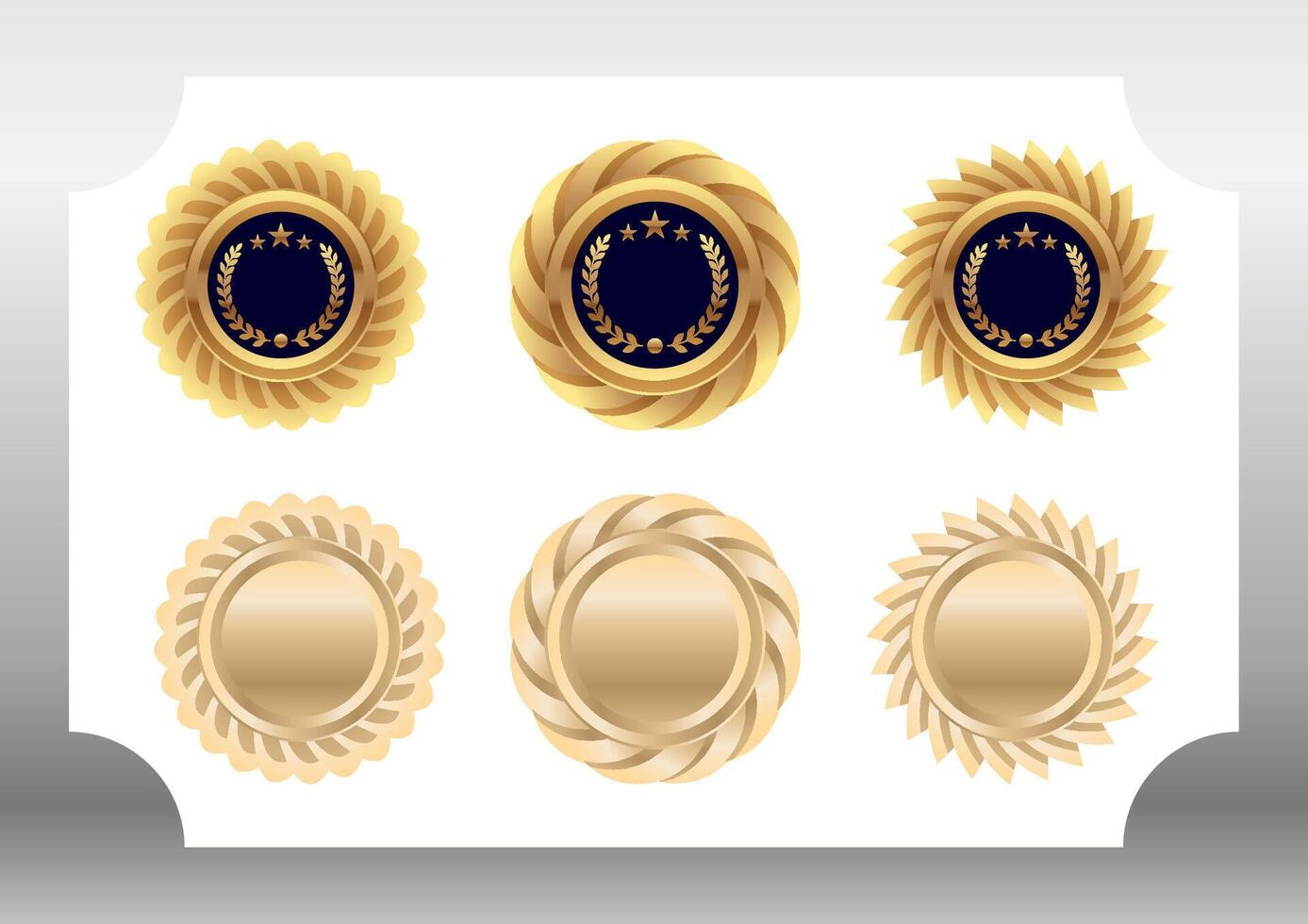 Set of gold medals vector
