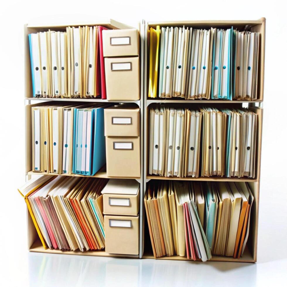 Organized Office Files in a MultiShelf Storage Unit photo
