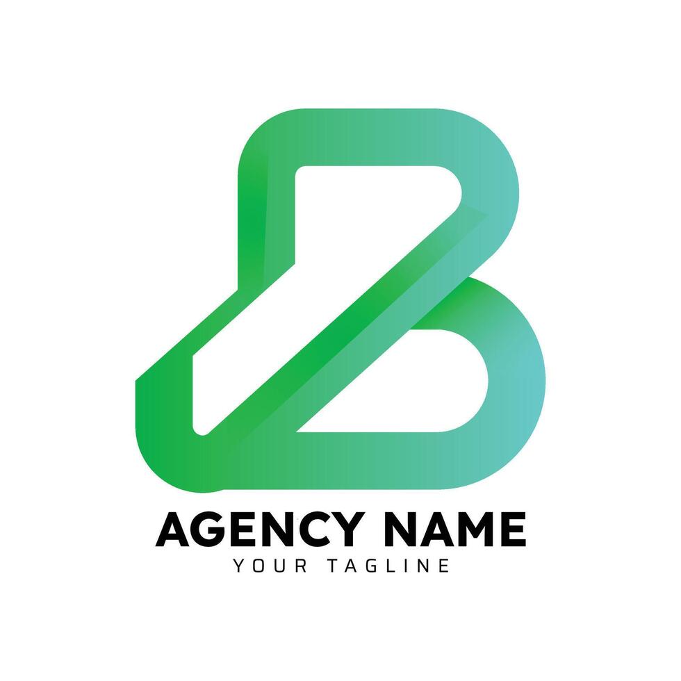 B gradient letter logo vector
