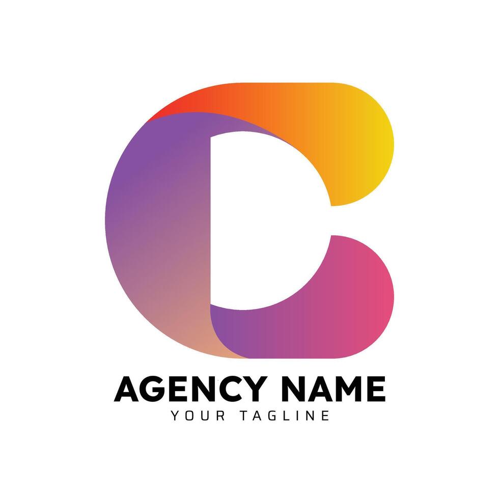 C gradient colorful logo vector