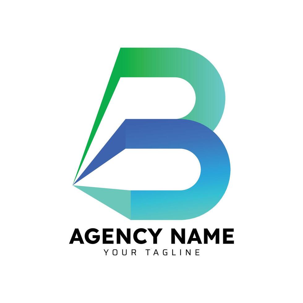 B gradient logo, b logo vector