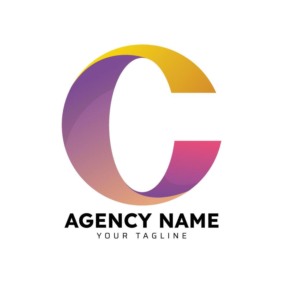 C gradient logo vector