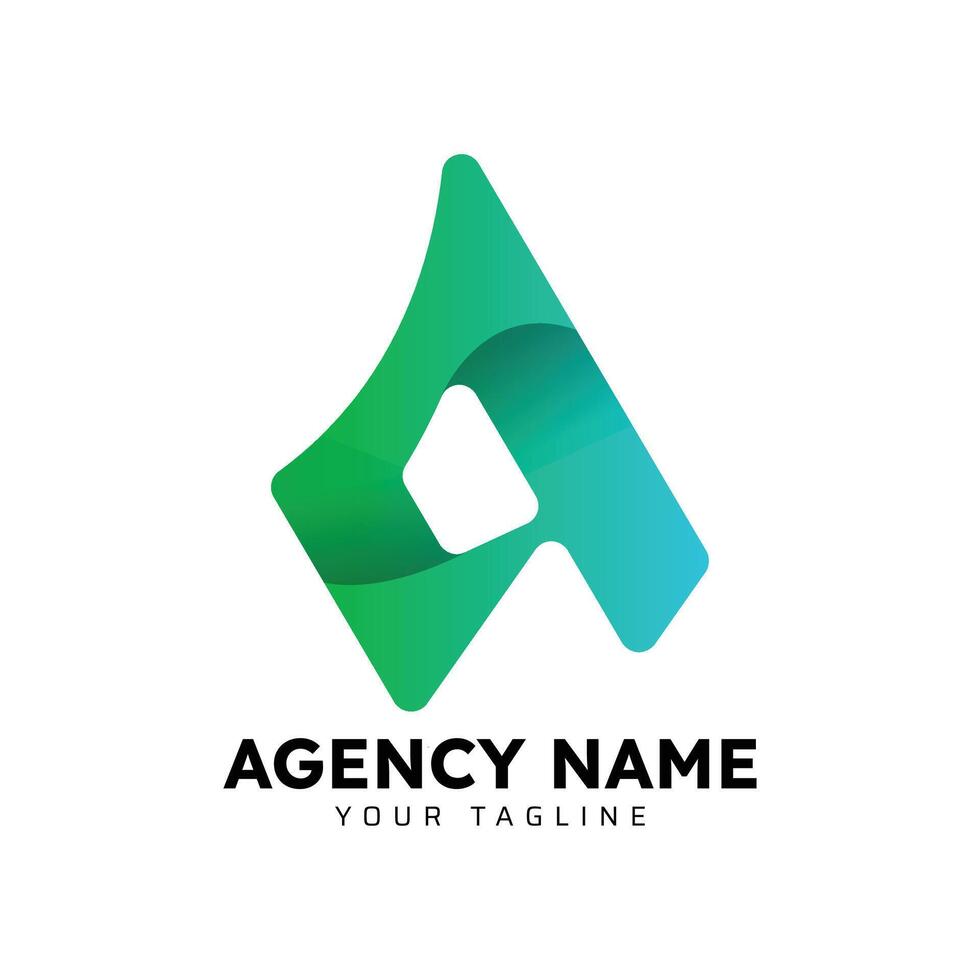 A gradient abstract letter logo template vector