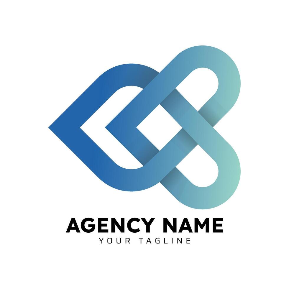 B custom gradient blue color logo vector