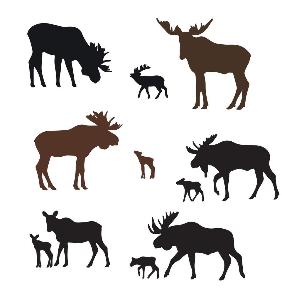 Moose in the Winter Forest Moose Head with Antlers Logo vector