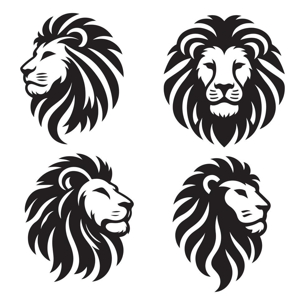 Stylized geometric lion head with polygonal shapes. Ideal for contemporary designs logos and t-shirt prints vector