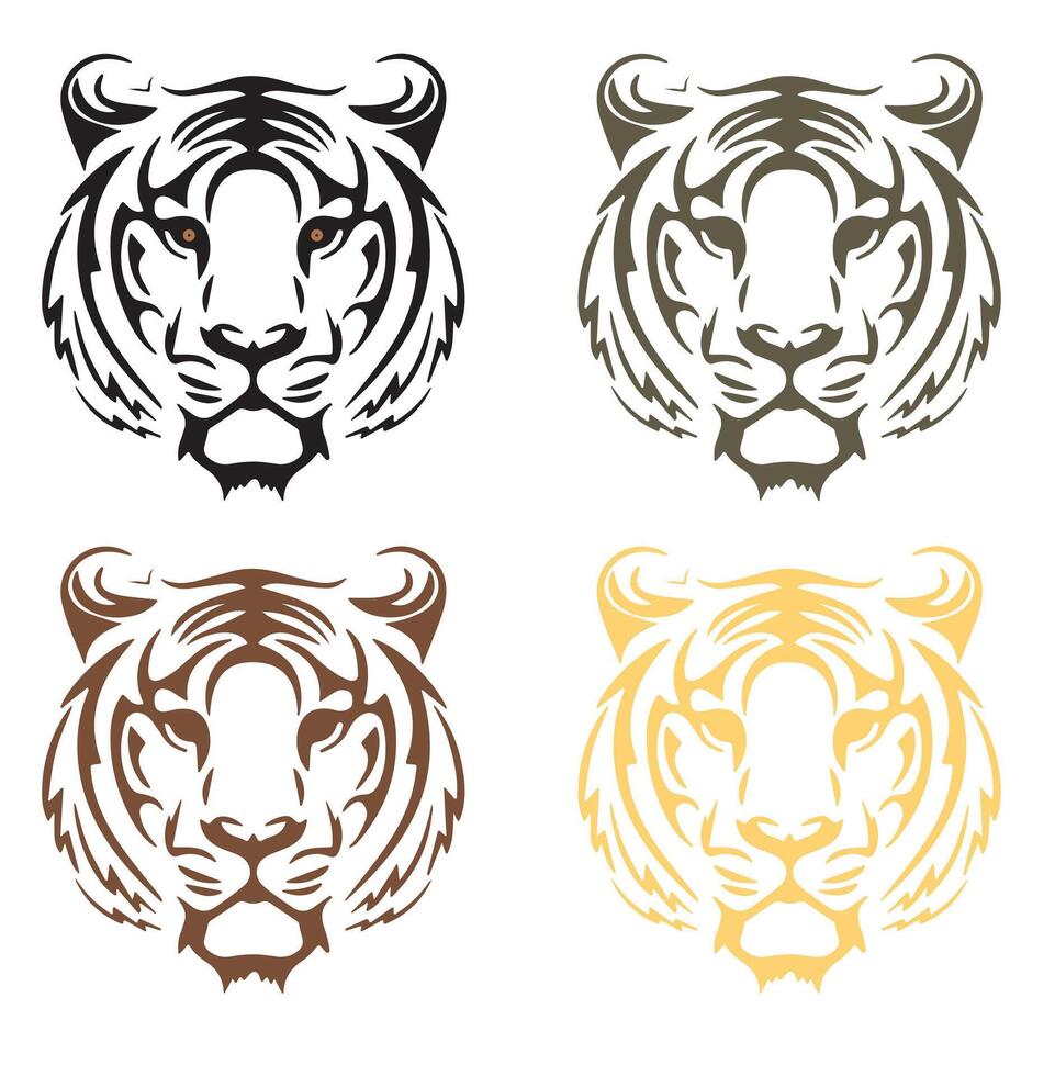 Fierce Cheetah Head Close Up Stylized Geometric Cheetah Head vector