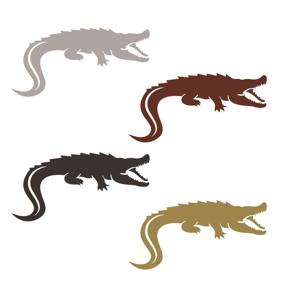 Crocodile in Swamp Water Cute Cartoon Crocodile with Big Teeth vector