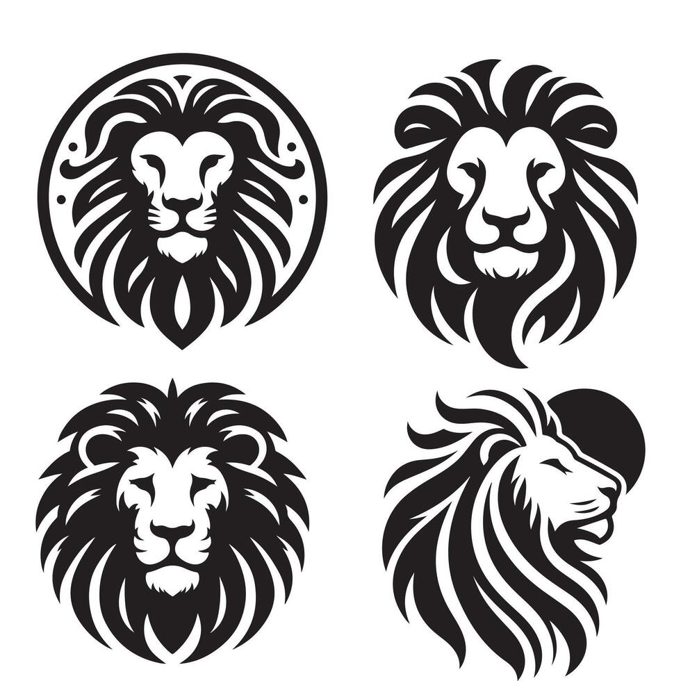 A sleek and modern lion head logo with sharp lines and bold design Perfect for branding sports teams and businesses vector