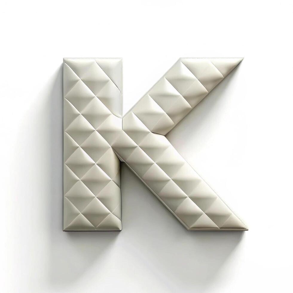 Three Dimensional Embossed Letter K Modern Alphabet Design photo