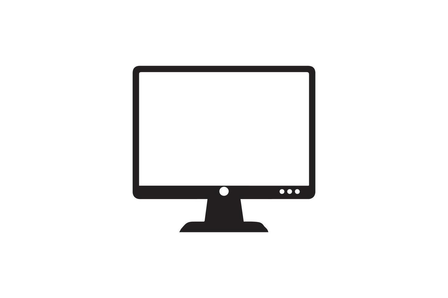 Computer monitor icon illustration on white background vector