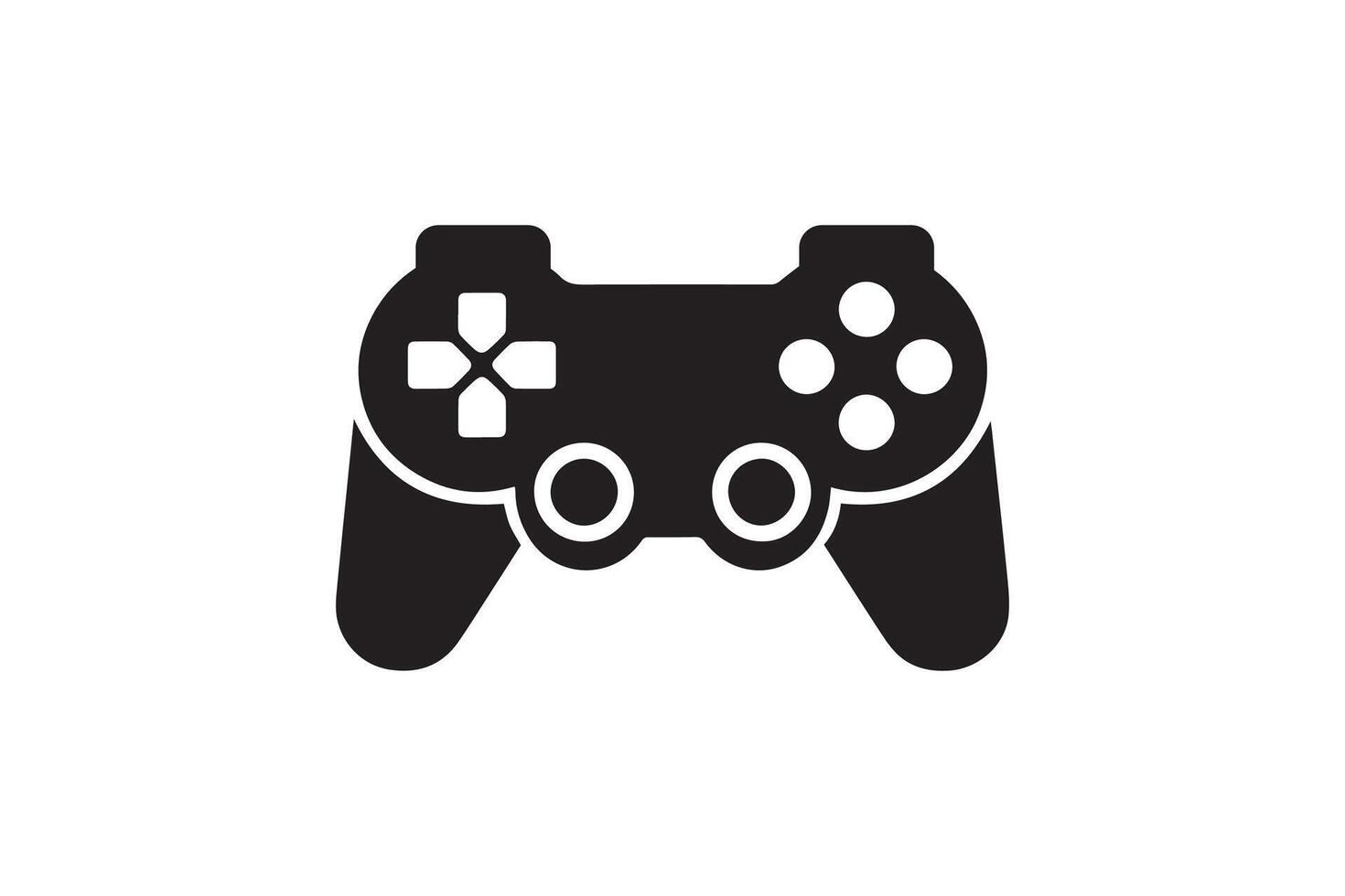 A black and white image of a game controller vector