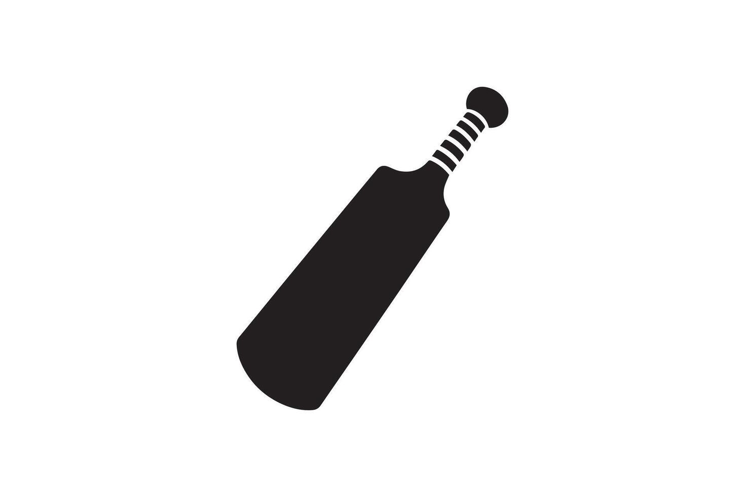 A black and white icon of a cricket bat vector