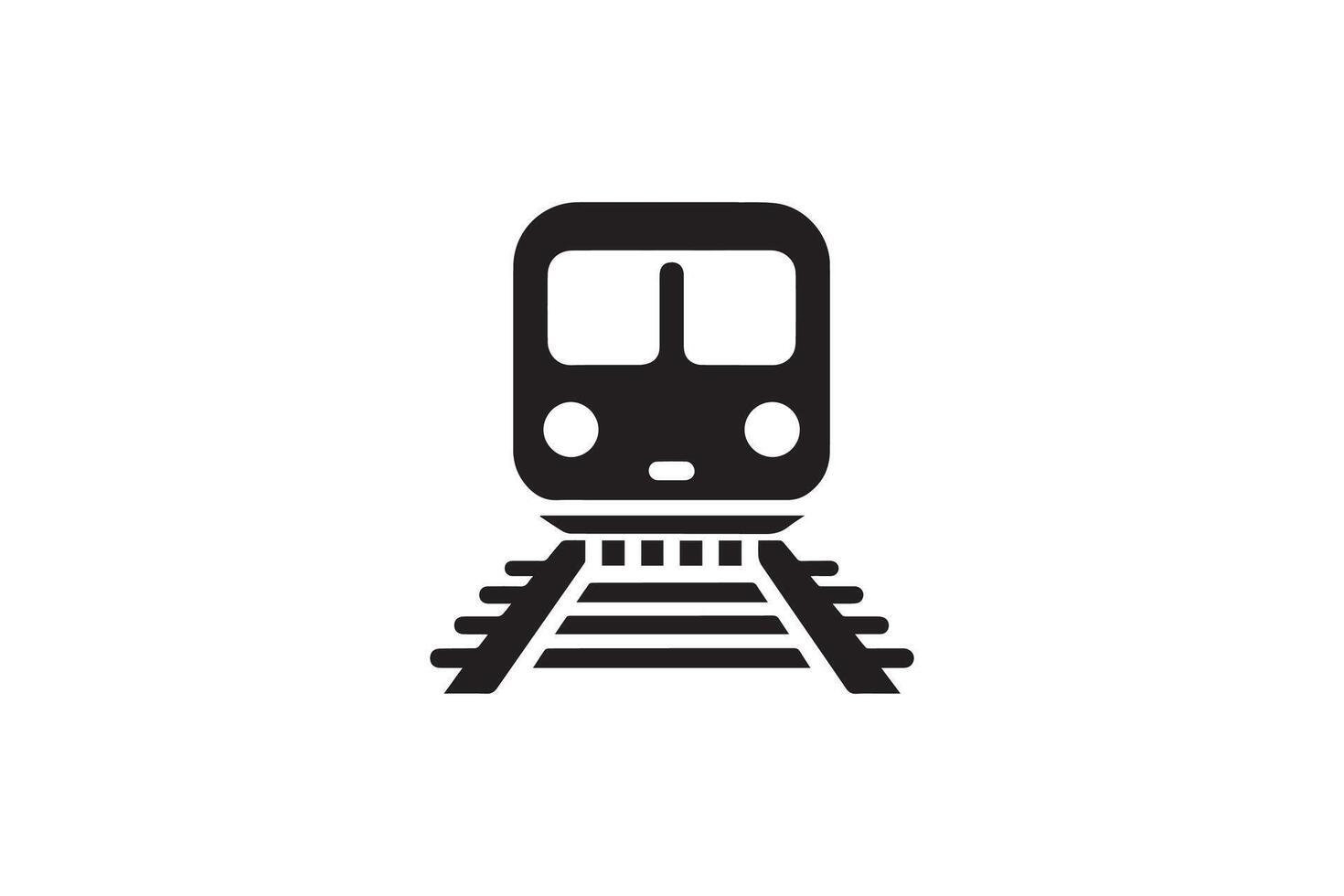 A black and white train icon on a white background vector