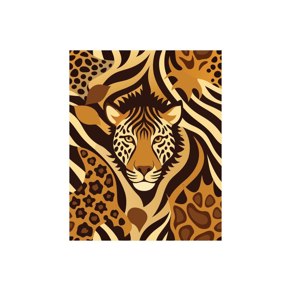 Fierce and Bold Dynamic Animal Print Background vector