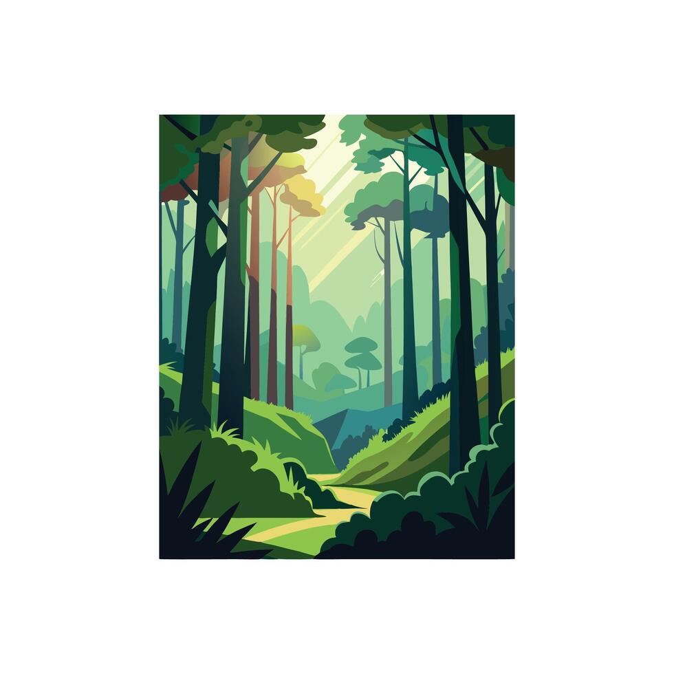 Enchanted Grove Mystical Forest Illustration Design vector