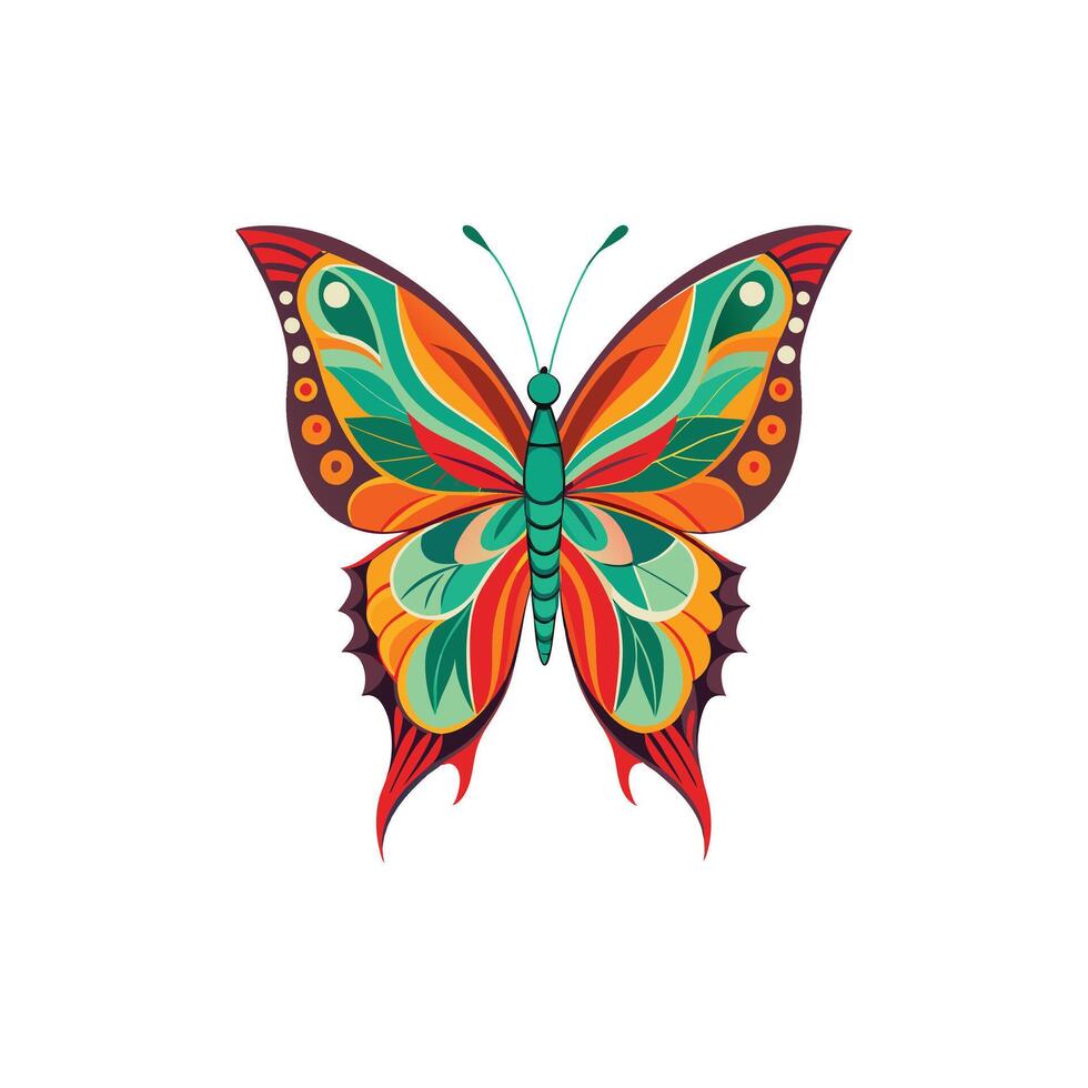 Nature Artistry Intricate Butterfly Patterns in Bloom vector