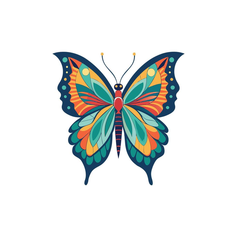 Wings of Wonder A Vibrant Butterfly in Flight vector